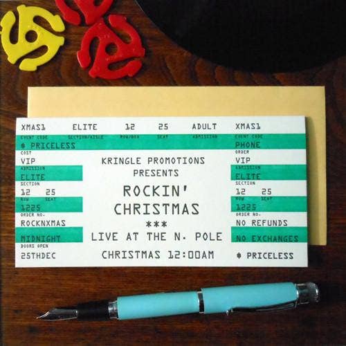 Concert Ticket Rockin' Christmas Card