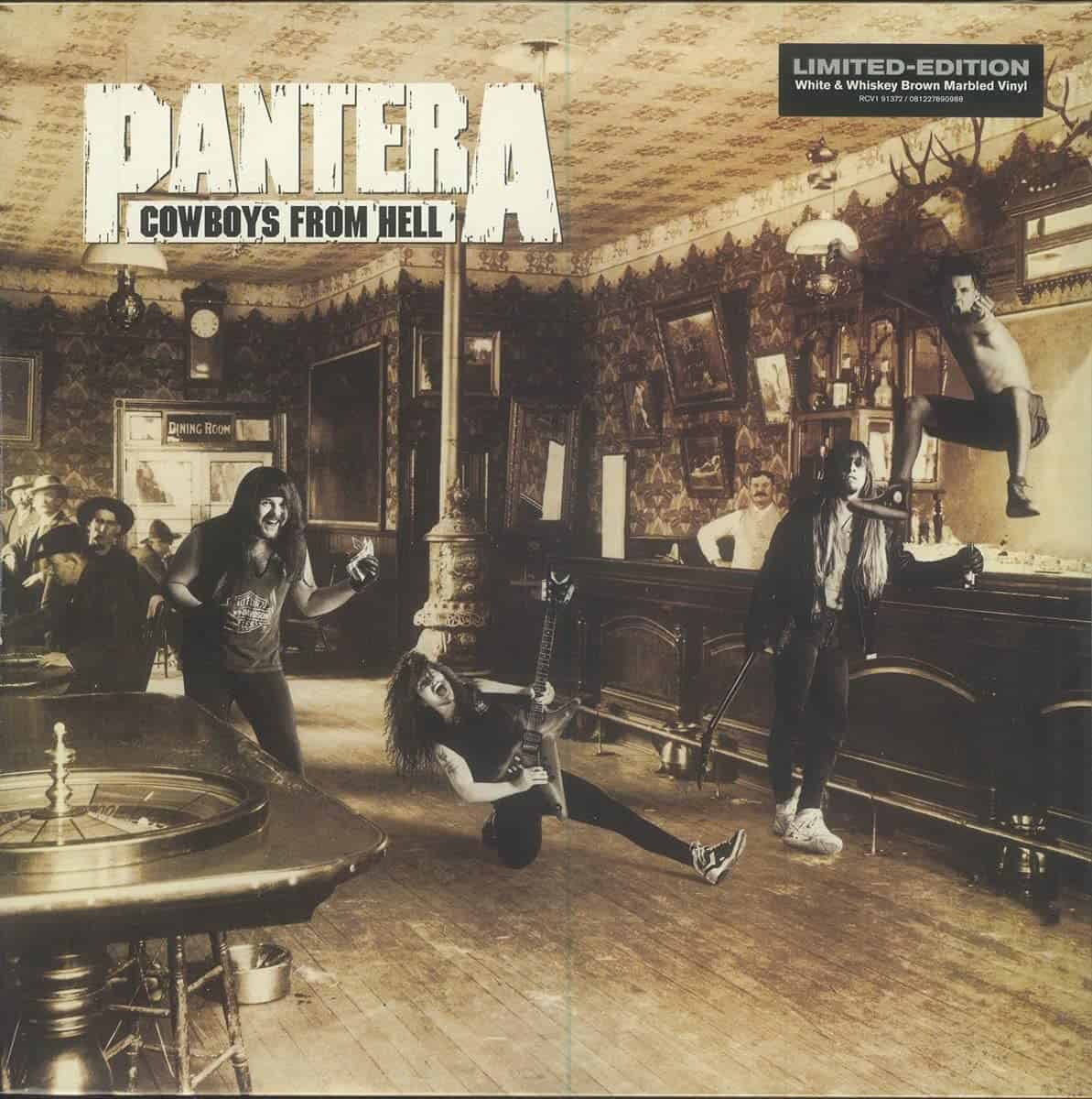 Pantera Cowboys from Hell サイン入り Pantera — Cowboys From Hell (Brown Marble) – Deaf Man Vinyl