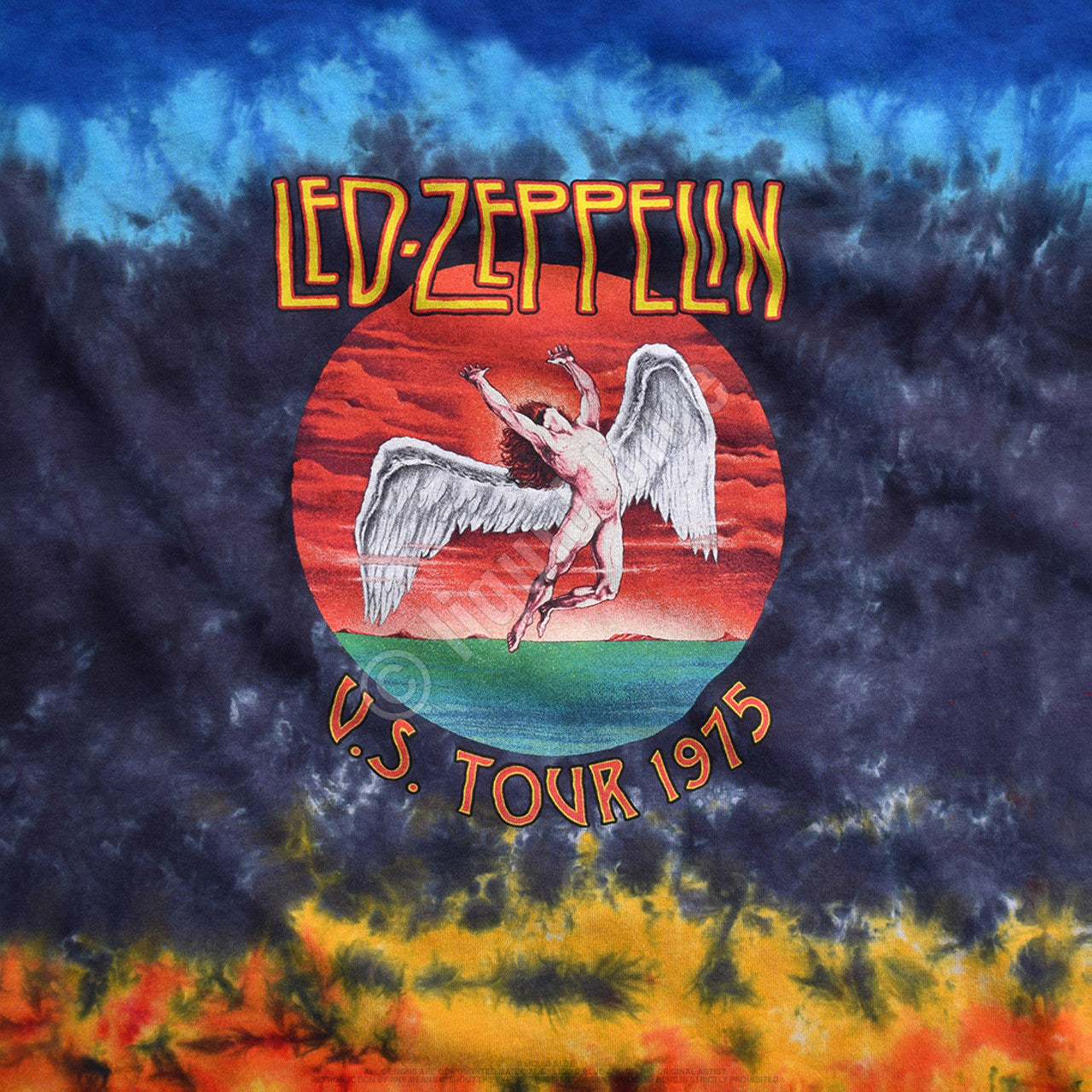 LED ZEPPELIN U.S. TOUR 1975 Tシャツ 【M】 Led Zeppelin 'U.S Tour 1975' Sunkissed Men's Gray Tee
