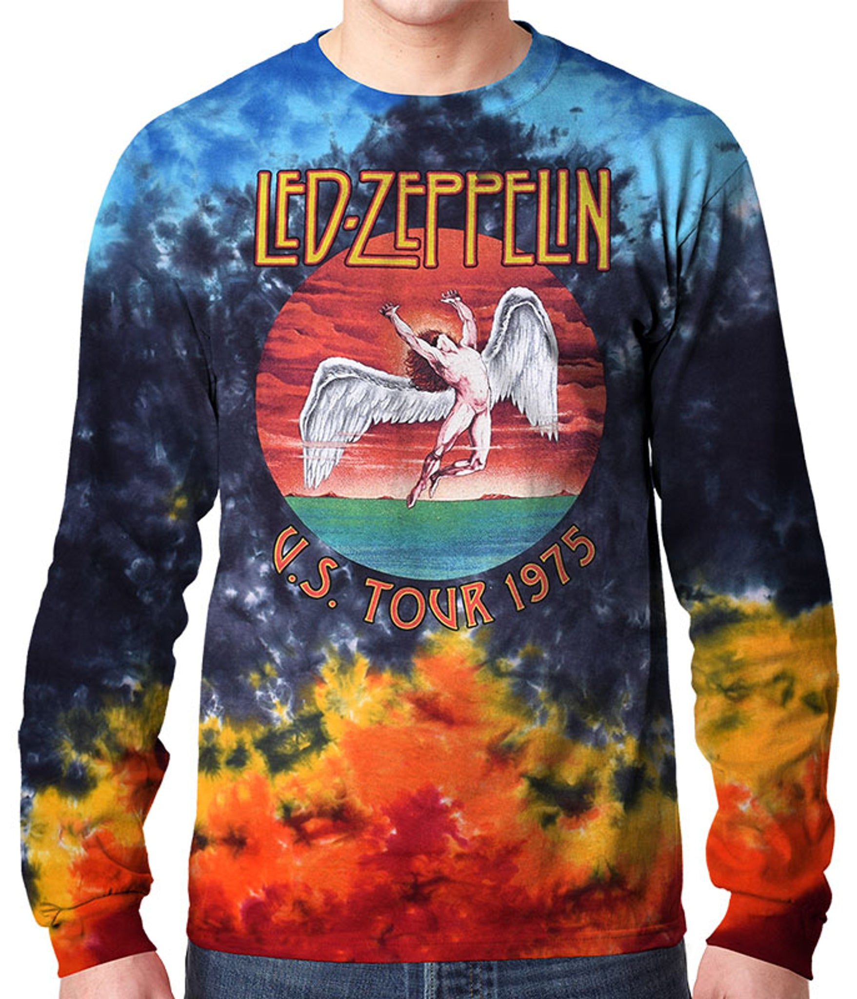 Led Zeppelin 1975 Tour Tie-Dye Long-Sleeve Tie-Dye T-shirt