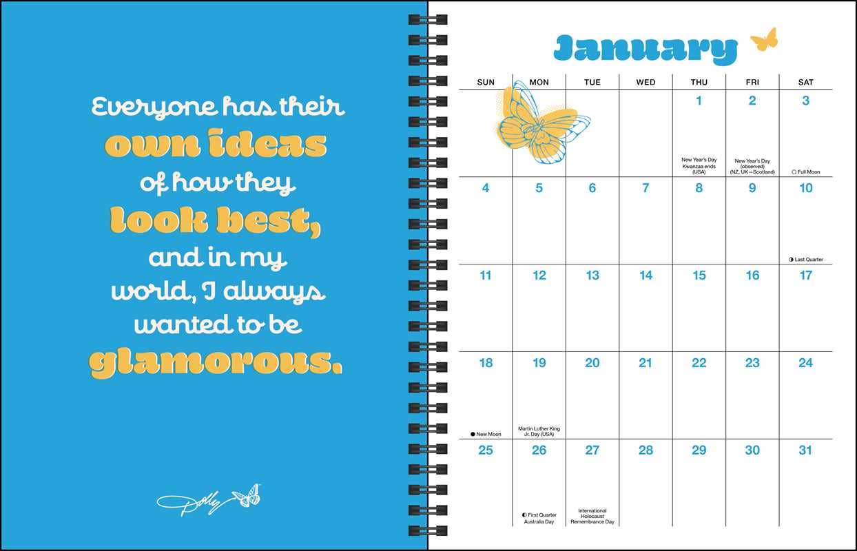 Dollyisms 2026 Calendar Weekly Monthly Planner