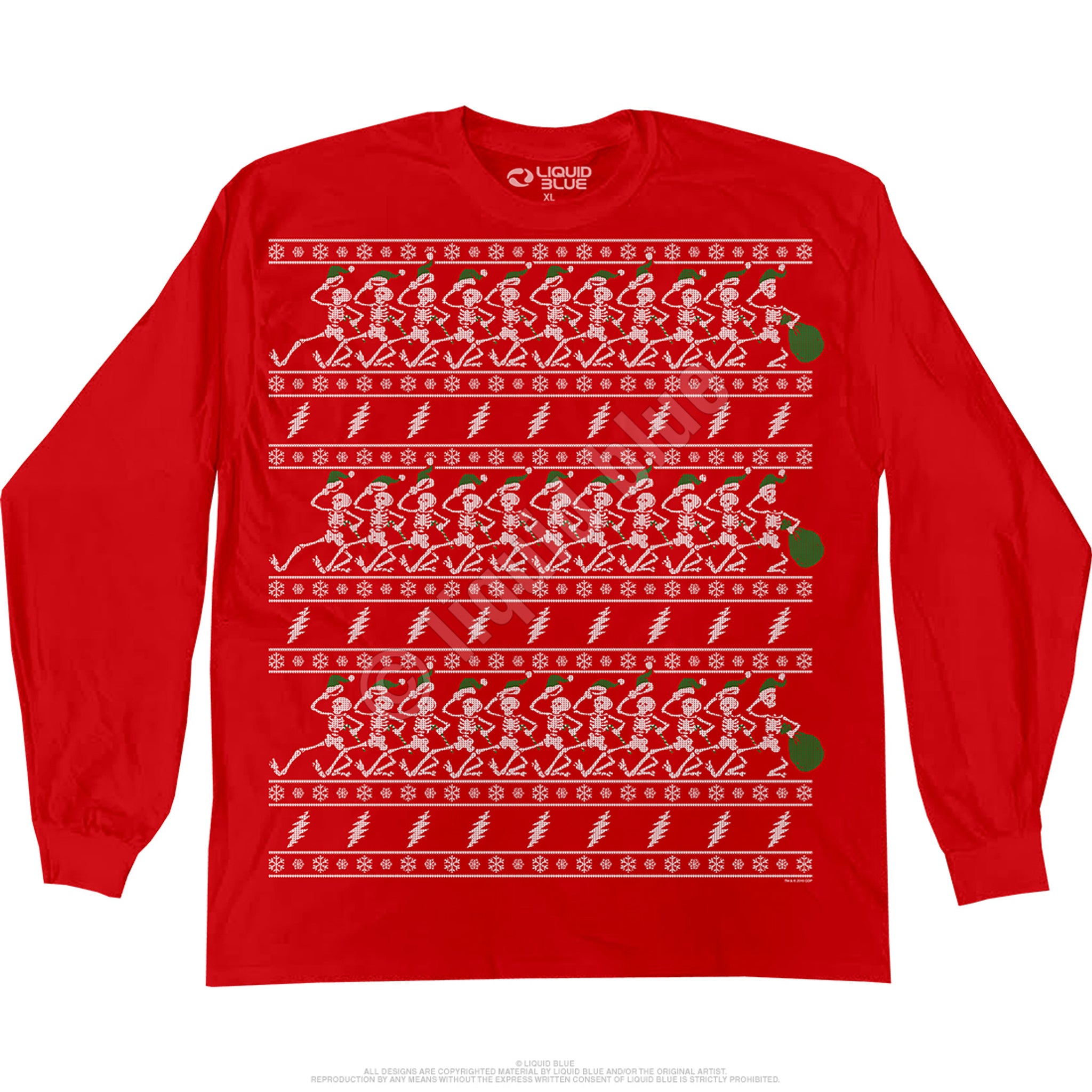 Grateful Dead Dancin’ Skeletons Xmas Sweater Long-Sleeve T-Shirt