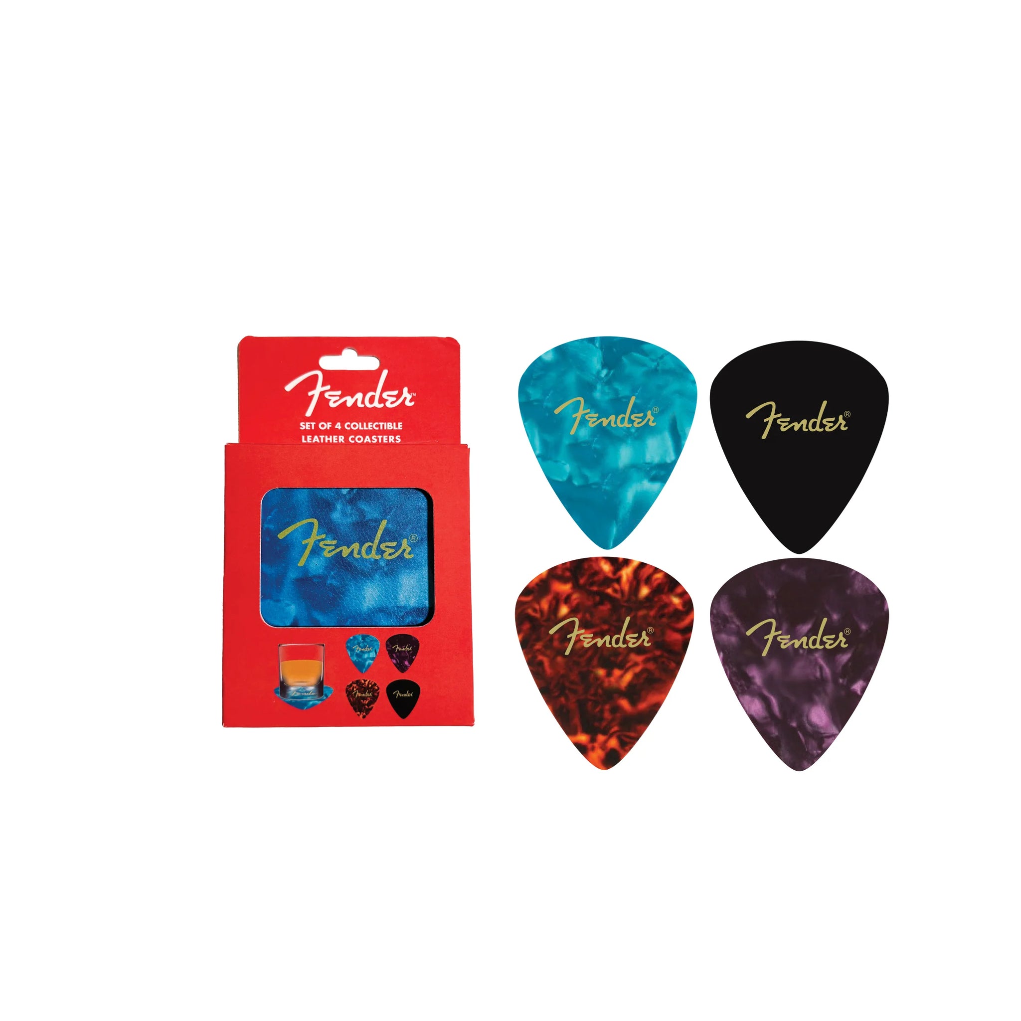 Fender Leather Coaster Set