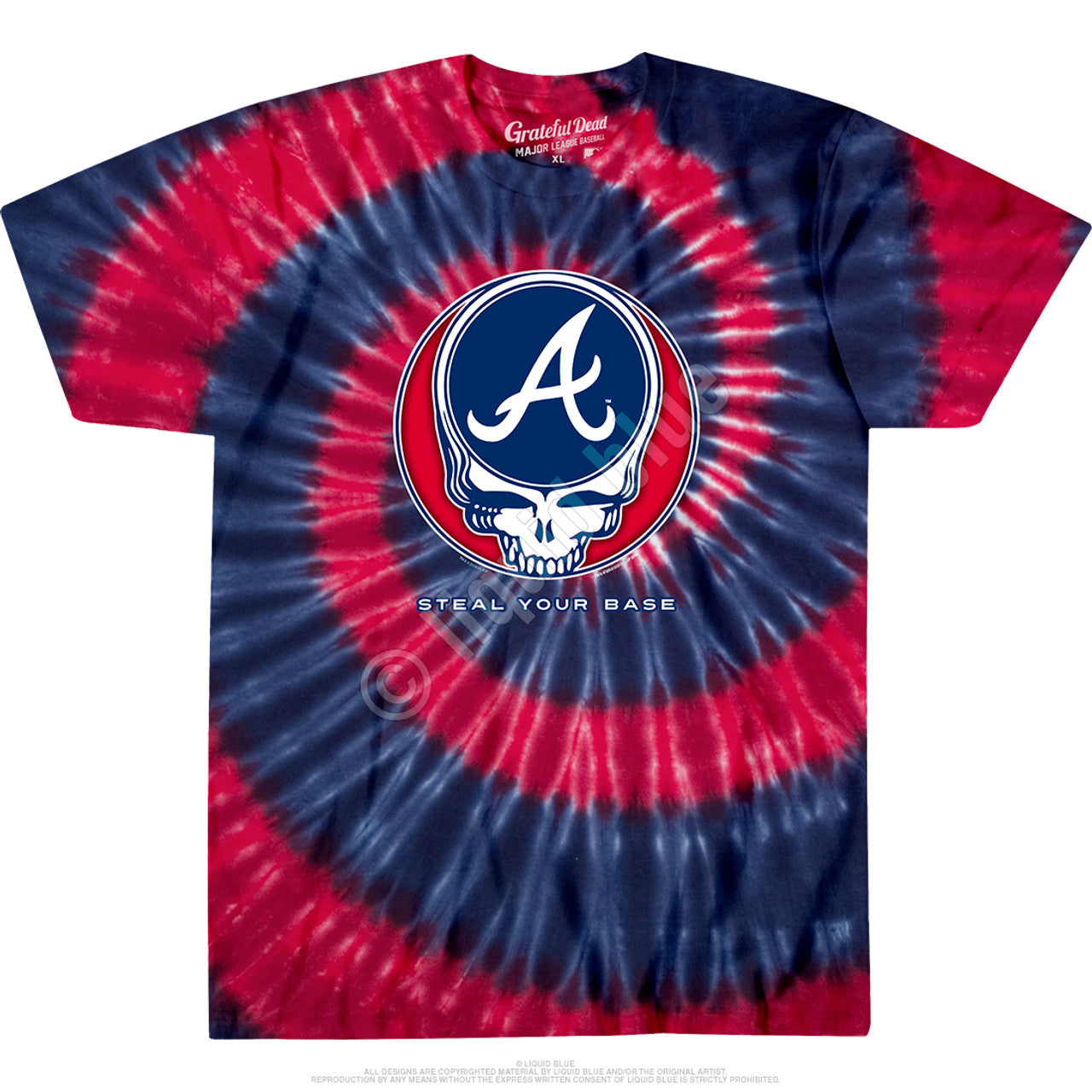 Grateful Dead/Atlanta Braves Steal Your Base Tie-Dye T-Shirt