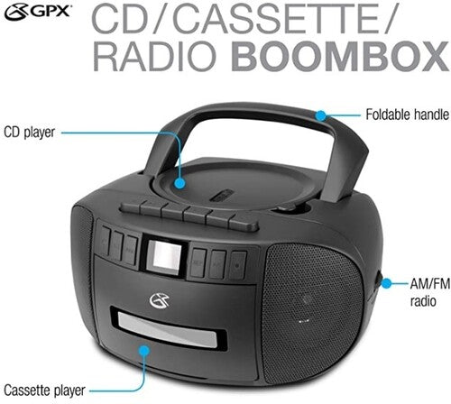 GPX BCA209B Stereo Boombox (Black)