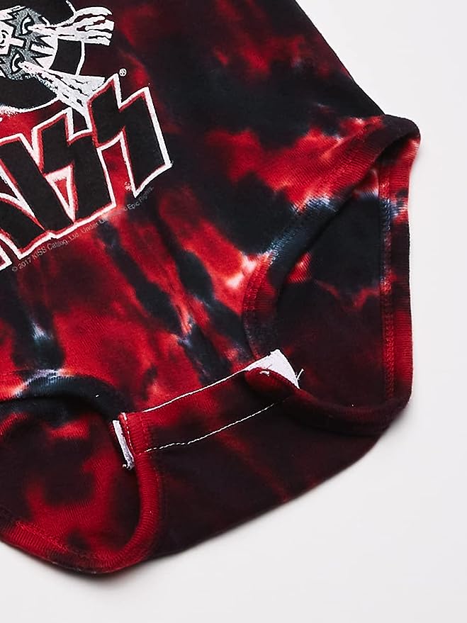 KISS red tie-dye baby onesie