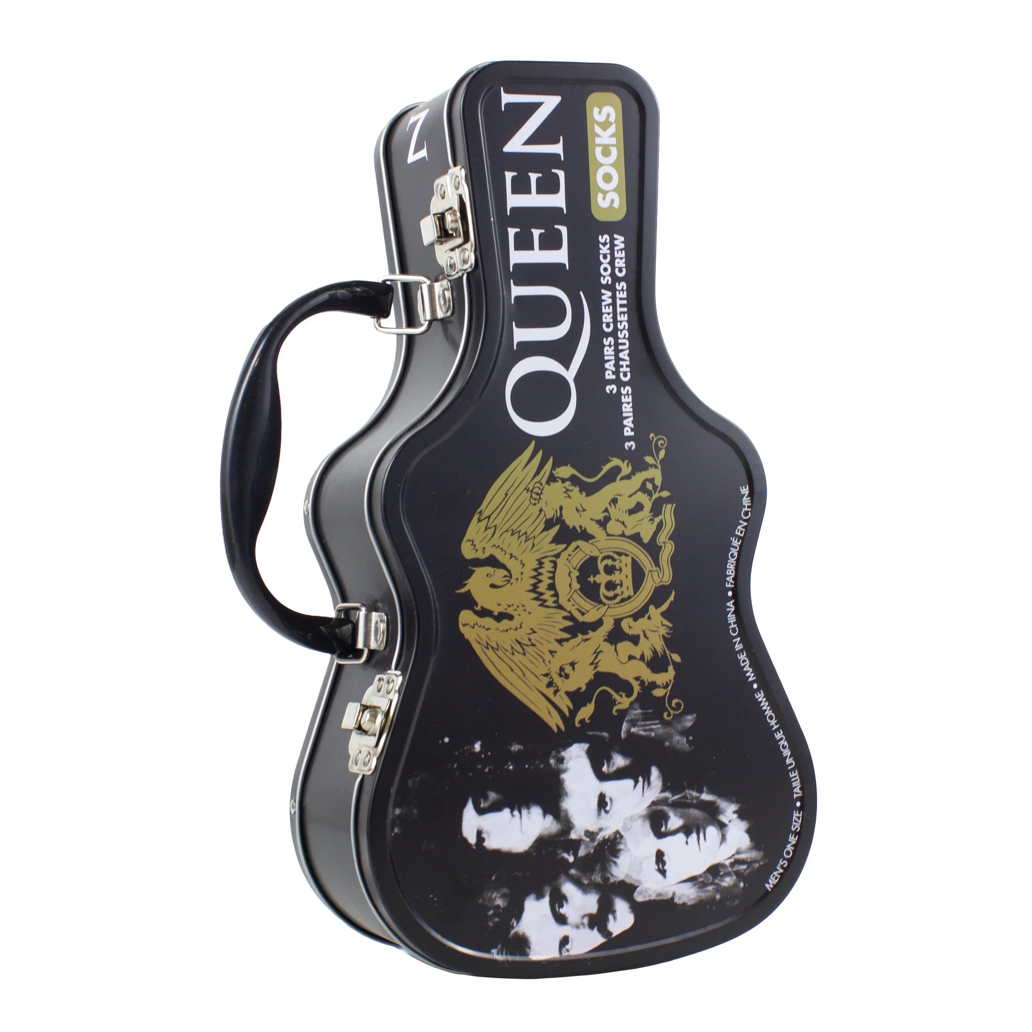 Queen Guitar Tin 3-Pack Socks