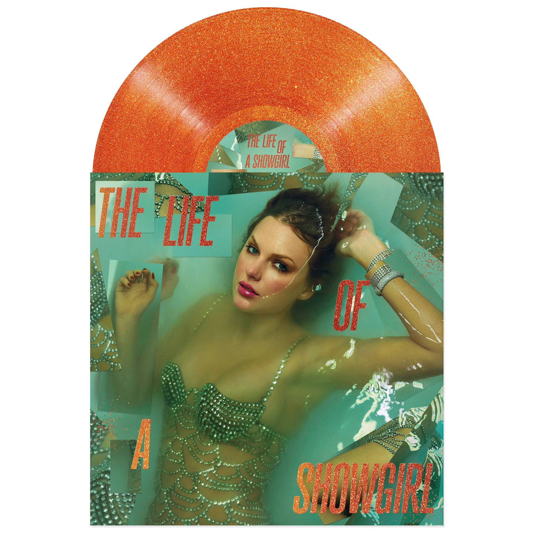 Taylor Swift The Life Of A Showgirl Orange Glitter