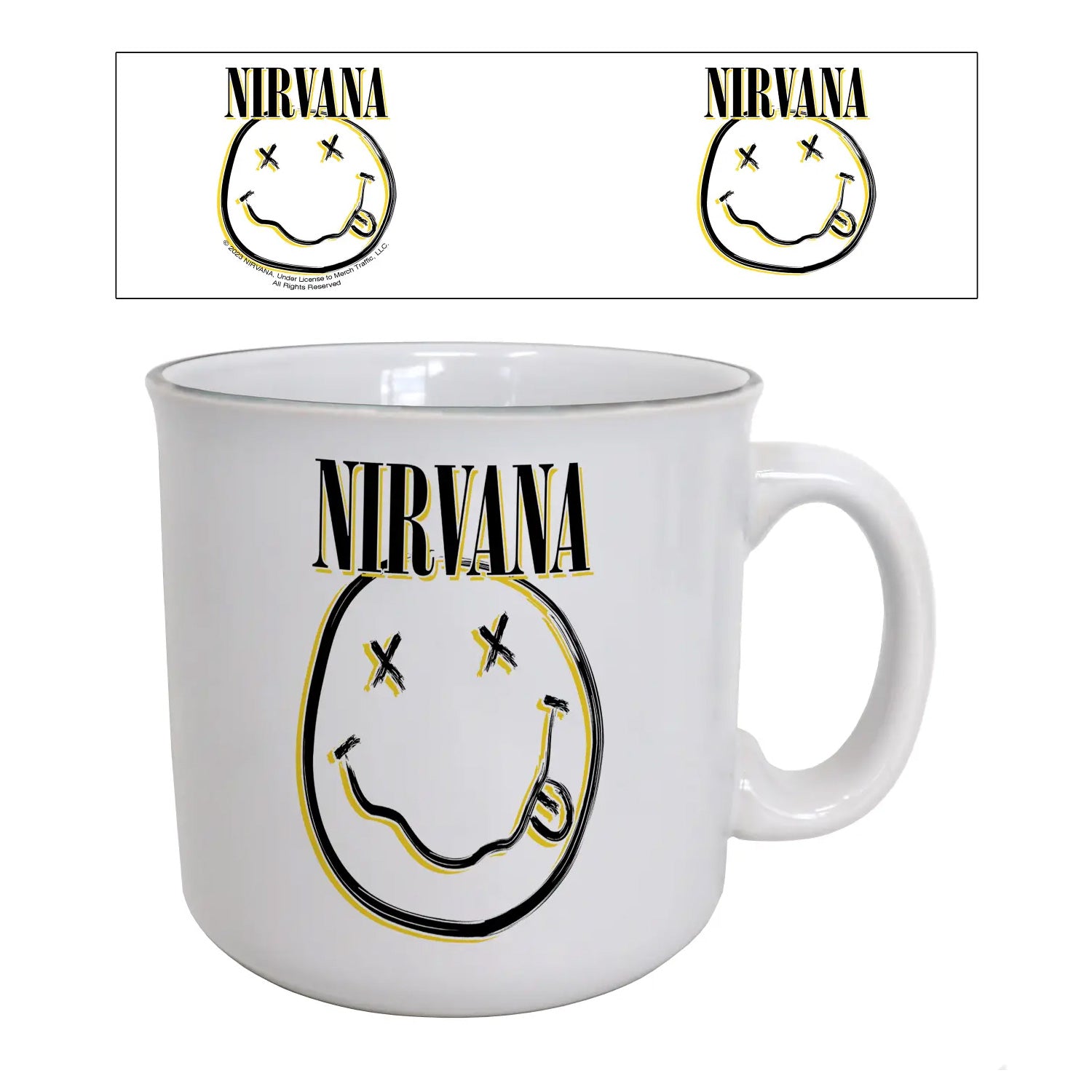 Nirvana Smiley Face Camper Mug