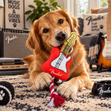 Perri's Plushie & Rope Dog Toy - Fender Guitar