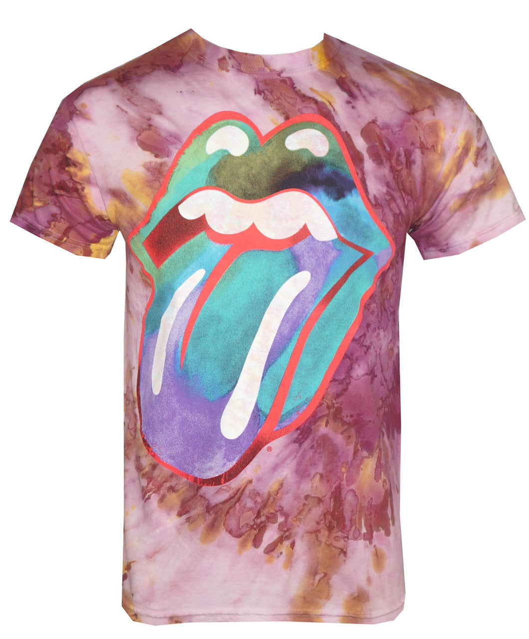 Rolling Stones Multi-Colored Tongue Tie-Dye T-Shirt