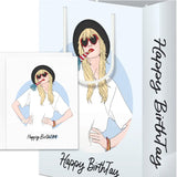 Taylor Swift Happy Birthtay Gift Bag and Card Set