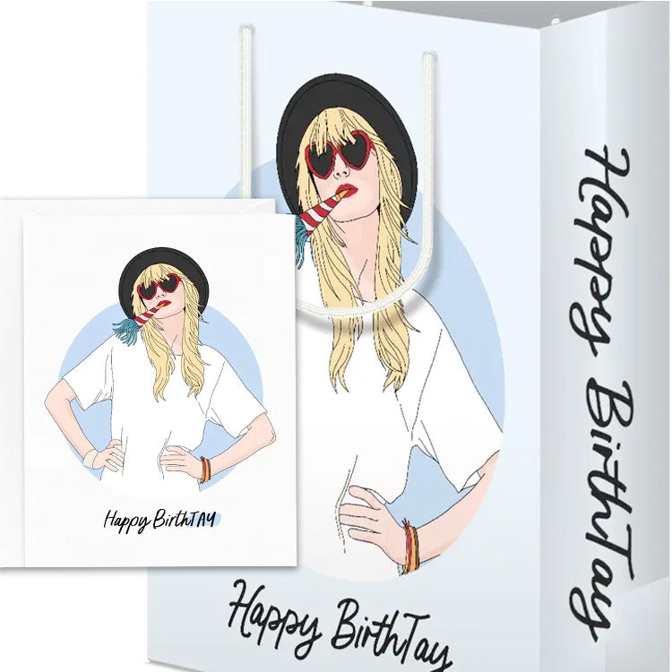 Taylor Swift Happy Birthtay Gift Bag and Card Set