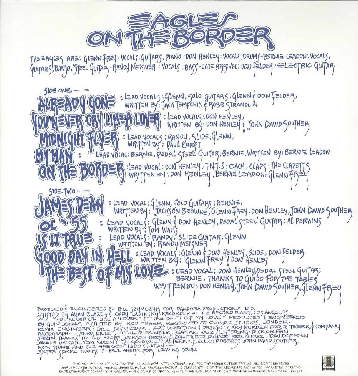 Eagles — On The Border – Deaf Man Vinyl