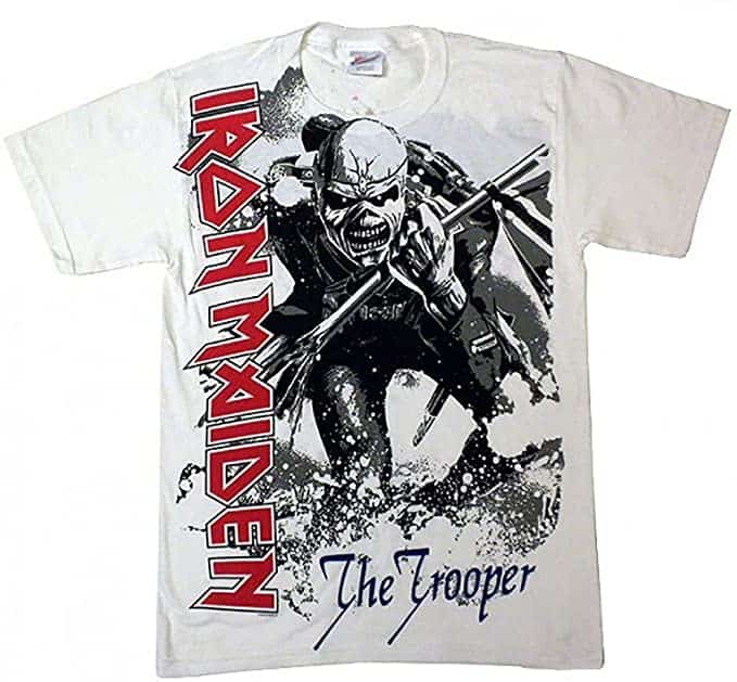 Traditionel opadgående farvestof Iron Maiden Blood Splatter Trooper T-Shirt - Deaf Man Vinyl