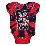 KISS red tie-dye baby onesie