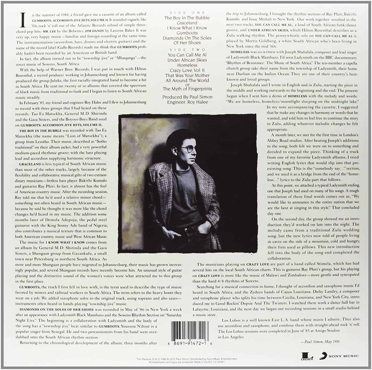Paul Simon — Graceland – Deaf Man Vinyl