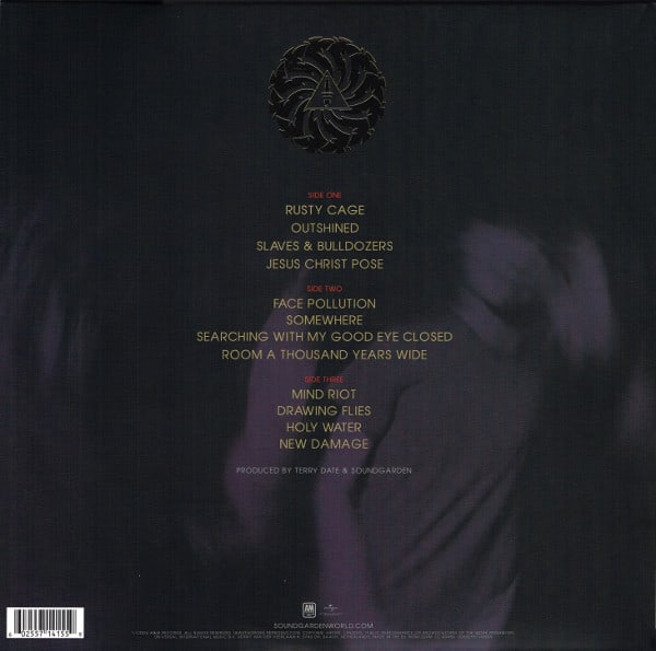 Soundgarden Badmotorfinger Album Cover Back