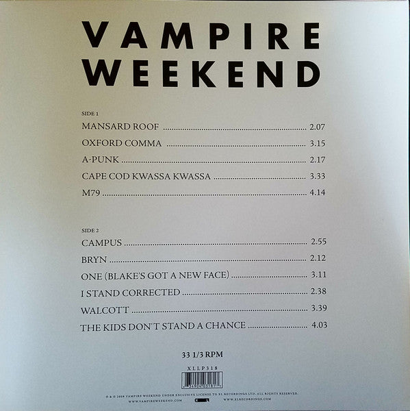 Vampire Weekend Self Titled album