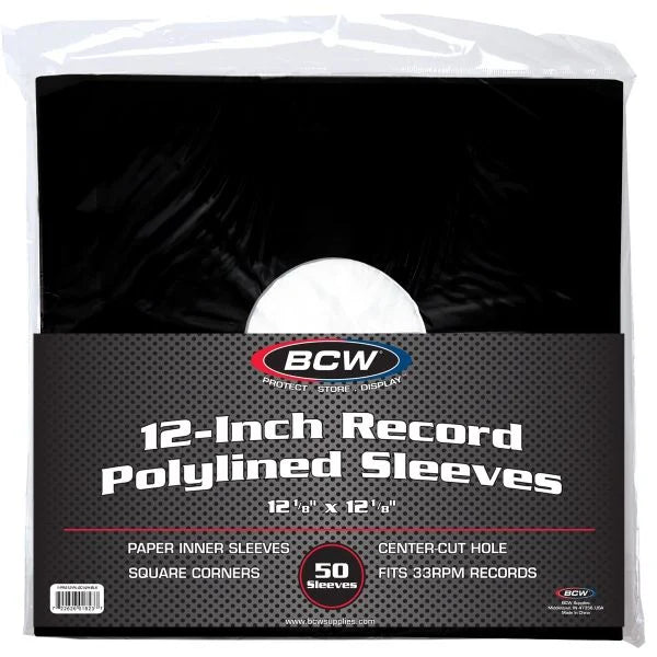 BCW Polylined Inner 12" record sleeves