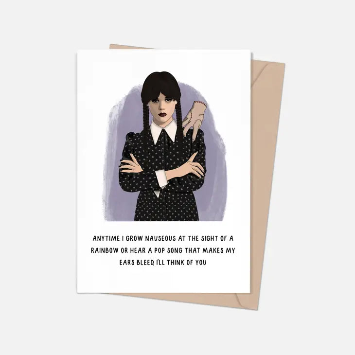 Wednesday Adams Thinking Of you Greeting Card